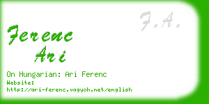 ferenc ari business card